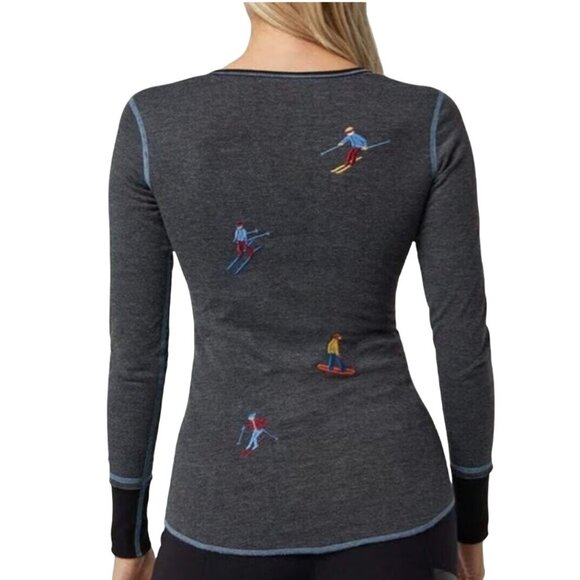NWT Alp-N-Rock Slope Henley Ski Après Sweater Organic Embroidered Gray XS/S $198 - Picture 5 of 16